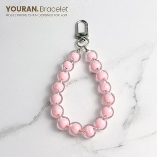 스트링팅 스트랩 핸드폰 휴대폰 비즈 줄, 1개, 스냅온핑크