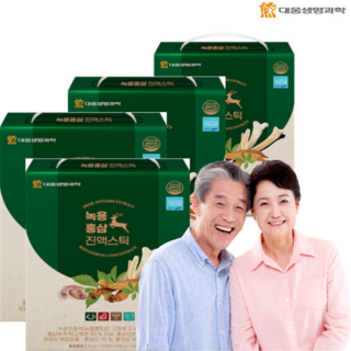 대웅 6년근홍삼녹용진액 기력회복 100mg 100포, 4박스, 1kg