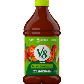 V8 저나트륨 오리지널 100% 야채 주스 1.9L(64온스) 병, Low Sodium Original, 1개, 1.9L