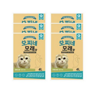 모찌네 고양이 모래, 4L, 6개, no scent / 무향