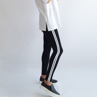 마더라이크 여성용 옆라인 두줄레깅스 면9부 쫄바지 빅사이즈 786