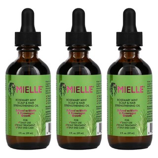 Mielle 미엘 두피 헤어 강화 오일 로즈마리 민트, 3개, 59ml