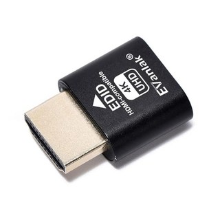 행사상품 EVanlak HDMI 더미 플러그 헤드리스 고스트 디스플레이 에뮬레이터 프리미엄 알루미늄 PC(헤드리스-1920x1080 뉴 3RD@60Hz에 맞음)-1팩, E4K-1PC, 1개