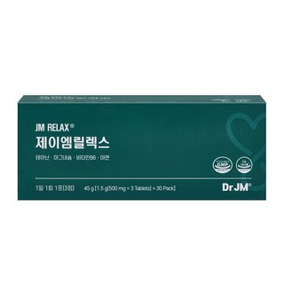 닥터제이엠 릴렉스 30포 스트레스 케어 테아닌 마그네슘 아연 수면유도 불면 긴장완화, 1개, 90정