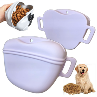 플랜와우 허리벨트형 강아지 간식주머니 휴대용 트릿백, 1개, 퍼플