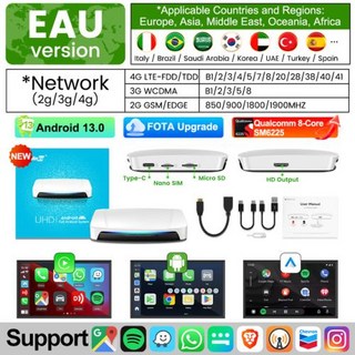 카링킷 Carlinkit 8G + 128G 스마트 CarPlay Ai 박스 안드로이드 13 Qualcomm SM6225 SDM660, 3) 8GB 128GB - SM6225 EAU UHD