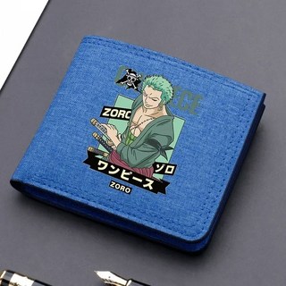 원피스 캔버스 지갑 Zoro 짧은 접이식 소년 카드 홀더 귀여운 동전 사진 케이스 생일 선물, 11x1x9cm, HZW 150 2