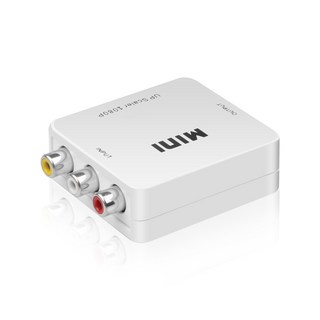 AV to HDMI 변환기 1080P RCA 어댑터 CVSB 호환 스위치, White, 1개