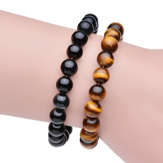 온마음 봉은사 조계사 소원성취 재물운 건강운 학업운 직장운 귀인운 가족운 명예운 7가지 기운을 담은 호안석 흑요석 염주 2p 세트