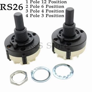 싱글 데크 스피커셀렉터 로터리 채널기 스위치 RS26 가능 밴드 1P12T, 4p3t, 1개
