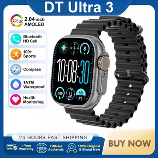 DT Ultra 3 Smartwatch Amoled 화면 4GB MP3 MP4 플레이어 블루투스 네트워크 공유 앱 스토어 ChatGPT 스마트 AI 시계 남성 Sportwatch, [12] Black