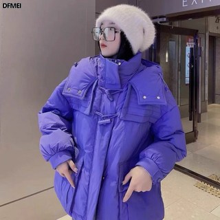 DFMEI 겨울 루즈핏 도톰 패딩 후드 여 화이트 오리털 캐주얼 디자인 감각