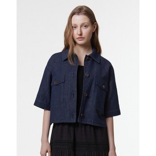 24SS [스테디셀러]네이비 워싱 린넨혼방 데님자켓 WVJA4B227N3