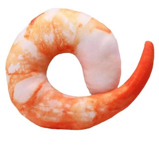 물고기 봉제 애완 동물 고양이 씹는 소리 귀여운 상호작용 물림 방지 음식 모양 베개, 1개, 1. Shrimp