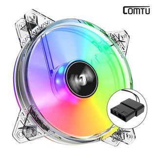 컴튜 크리스탈 LED 120mm 쿨링팬 쿨러, 1개