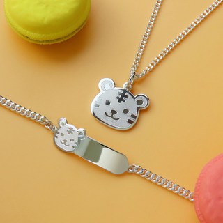 925 실버 순은 베이비 호랑이 은 미아방지 목걸이