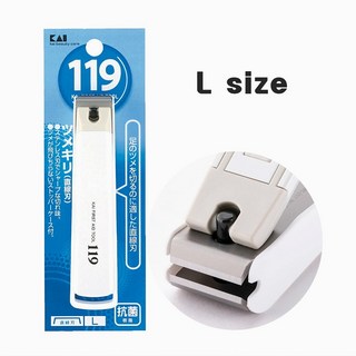 카이 손톱깎이 직선날 튐방지 발톱깎이 네일케어 KF1002 001L L size, 1개, 화이트