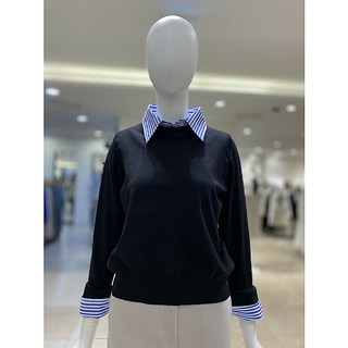 올리브데올리브 스트라이프셔츠배색니트 YK4SP617