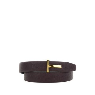 톰 포드(TOM FORD) 그레인 레더 T 버클 벨트