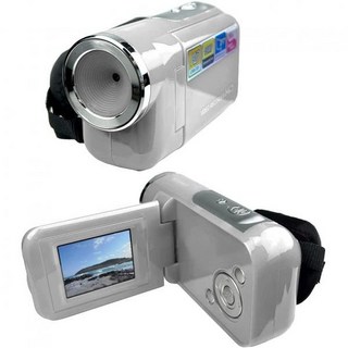 아큐바르 16MP 메가픽셀 컴팩트 디지털 캠코더 HD 비디오 및 사진 16배 줌 2.4인치 화면 USB 케이블 포함 실버 카메라만, 카메라 전용, 은색