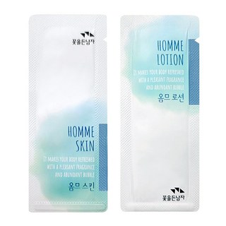 록키스 아쿠아 부스트 옴므 올인원, 200ml, 2개 남자화장품 14 꽃을든남자 옴므 일회용 (스킨 50개+로션 50개) 여행용 휴대용, 50세트