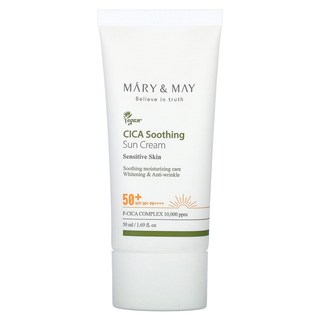 Mary & May 시카 수딩 선 크림 민감성 피부 SPF 50+ PA++++ 50ml(1.69fl oz), MaryMay시카수딩선크림민감성피부SPF50PA50ml