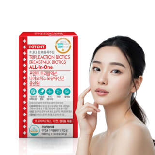 포텐트 트리플액션 바이오틱스 모유유산균 올인원, 60정, 1개