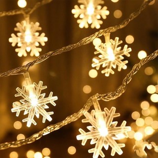 웜색 led 눈꽃 오너먼트 줄 조명 눈결정체 지네전구