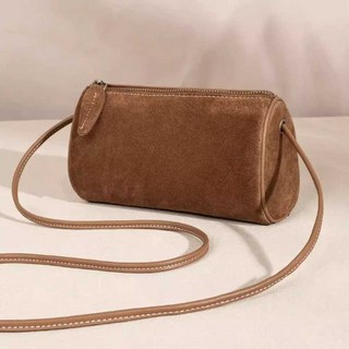 스웨이드 사각 미니 숄더백 로우 토트백 여성 체인 작은 소가죽 가을 백 세무 가방