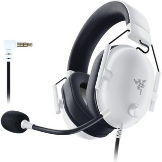 A.MINE Razer 블랙Shark V2 X USB 유선 E스포츠 게이밍 헤드셋: 7.1 서라운드 사운드 - 50mm 드라이버 240g 경량 구조 노이즈 캔슬링 마이크 하이브리드, White_3.5mm, White_3.5mm, White, 1개