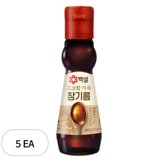 백설 고소함 가득 참기름, 160ml, 5개