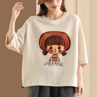 Vezri 여성용 쿨링 소재 캐주얼 빅사이즈 오버핏 반팔 티셔츠 심플 Acc