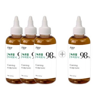 JHP 녹초엽 (2+2+증정) 지루성두피 비듬 각질 가려움 두피토닉 100ml 4개+20ml 지루성샴푸 증정, 4개
