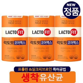 락토핏 종근당건강 생유산균 코어맥스, 120g, 3개