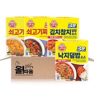 올따옴 오뚜기 3분요리 4종기획세트 13호(쇠고기카레+쇠고기짜장+낙지덮밥+김치참치덮밥), 1개