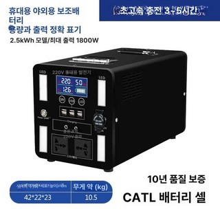 리젠트 1800Wh 대용량 파워뱅크 캠핑용 배터리 캠핑 올인원 차박 밧데리 보조배터리 휴대용, K.1600W 1800W 1800wH 2.5도형