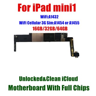 Ipad mini 1 mini 1 교체 용 메인 보드 Ipad 용 Wifi 로직 보드 A1432 100% 테스트 마더 보드, 1개, [05] WIFI 64GB, 한개옵션1