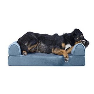 살림일기 투명 아크릴 책정리함 책꽂이, 투명책정리함 - L ort1+ 10 FurHaven Pet Dog Bed | Cooling Gel Memory Foam Ort FurHaven 애완견 침대 | 냉각 젤 메모리 폼 정형외과용 인조 모피 및 벨벳 개 및, 1개, Harbor Blue