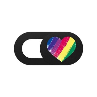팬더 디자인 슬라이드 웹캠 커버 노트북 스마트폰 태블릿 프라이버시 보호용 렌즈 가림 커버, 레인보우 하트/3개