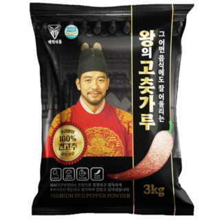[백억식품] 업소용 대용량 건고추100퍼센트 왕의 고춧가루 해썹인증(중식용), 3kg, 1개