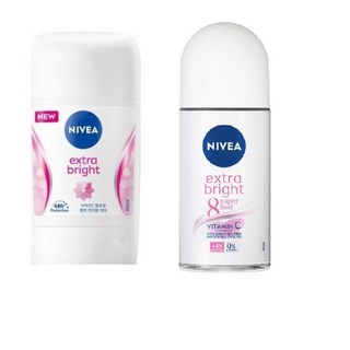 니베아 엑스트라 브라이트 화이트 스틱 롤온 EXTRA BRIGHT 8, 1개, 100ml