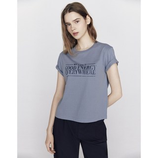 지오다노 여자 그래픽 반팔 라운드 티셔츠 395904