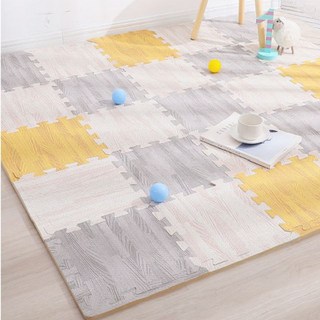우드퍼즐 조립매트층간소음30X30CM 16개1세트 안전 푹신 간편 간단, 우드매트 아이보리