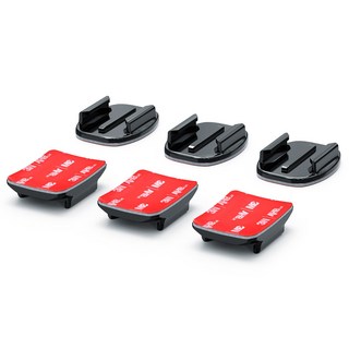 헬멧 접착 마운트 스티키 패드 플랫 커브 3M 마운트 GoPro 액션 카메라 호환 (6개 팩), Red, 1세트, 평평한 곡선형 접착 마운트