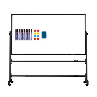 SeekFun 스탠드 화이트보드 양면 자석 칠판 높이조절 이동식 회전가능 600/900/1200/1500mm, 블랙
