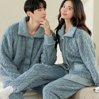 말랑마쥬 크리미 왕카라 꽈배기 극세사 커플잠옷