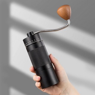 Wiseha 휴대용 수동 핸드밀 커피 그라인더 가정용 홈카페 원두 분쇄기, 블랙, 1개, 50ml