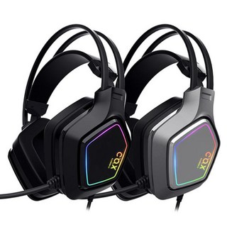 COX SCARLET 가상 7.1 RGB 노이즈 캔슬링 헤드셋 (블랙), 블랙