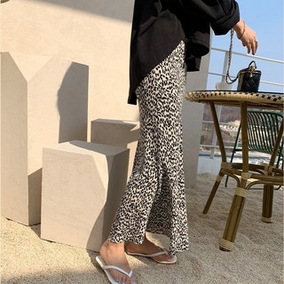 하이데일리 주름 레오파드 미르 호피 플리츠 롱스커트