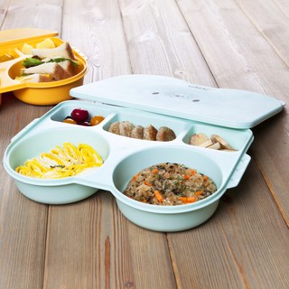 아이별프렌즈 유아도시락 식판, 옐로, 식판 + 뚜껑, 1세트